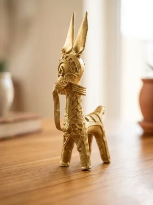 Brass-Style Decorative Horse Figurine