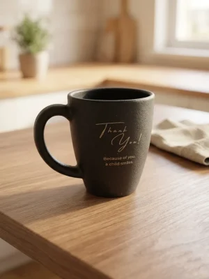 Eco-Friendly Rice Husk Coffee Mug - Black Design