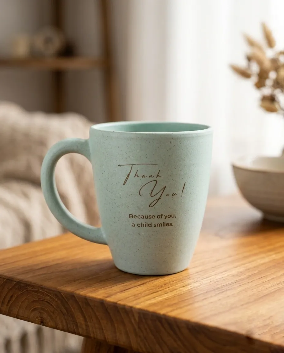 Eco-Friendly Rice Husk Coffee Mug - Green Design - Image 3