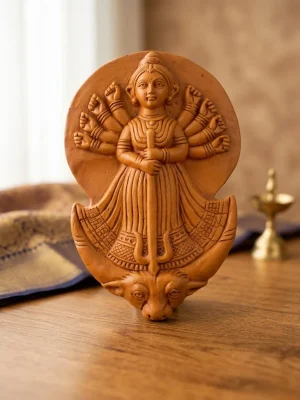 Clay Goddess Durga Relief Panel
