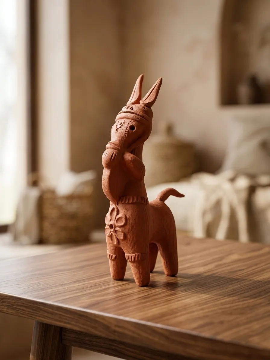 Terracotta-Style Decorative Horse Figurine