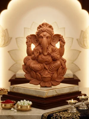 Traditional Clay Ganesha Idol
