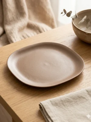 Eco-Friendly Rice Husk Dinner Plate - Brown