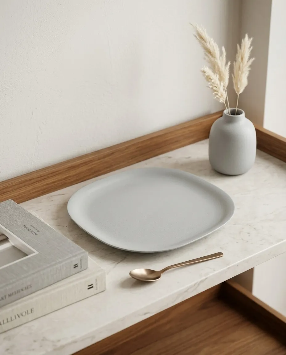 Eco-Friendly Rice Husk Dinner Plate - Gray - Image 2