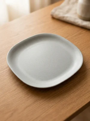 Eco-Friendly Rice Husk Dinner Plate - Gray