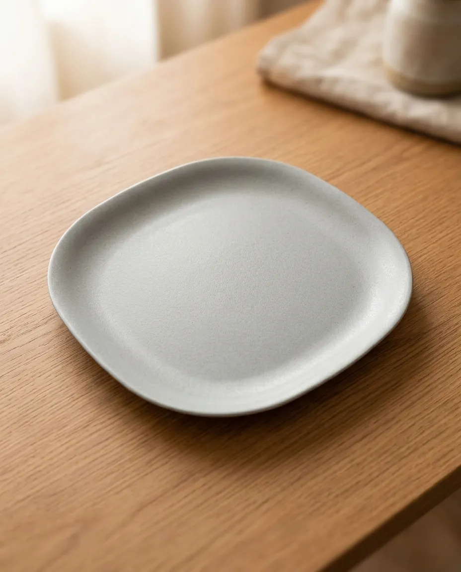 Eco-Friendly Rice Husk Dinner Plate - Gray