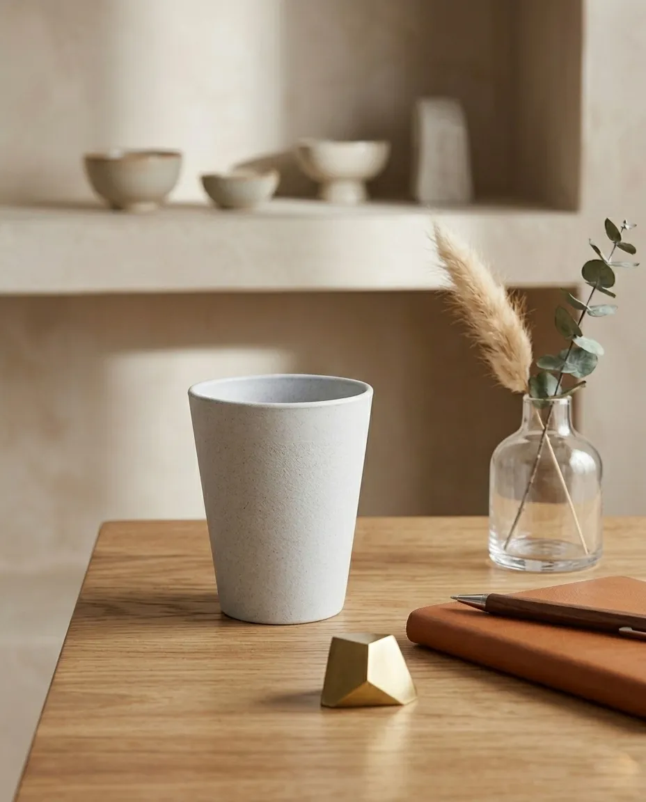 Eco-Friendly Rice Husk Drinking Tumbler - White - Image 2
