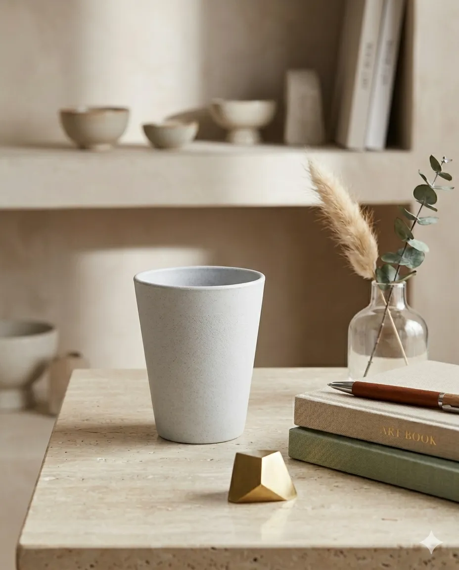 Eco-Friendly Rice Husk Drinking Tumbler - White - Image 3