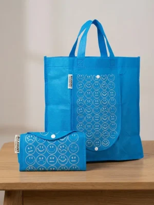 Foldable Reusable Shopping Carry Bag For Everyday Use - Blue