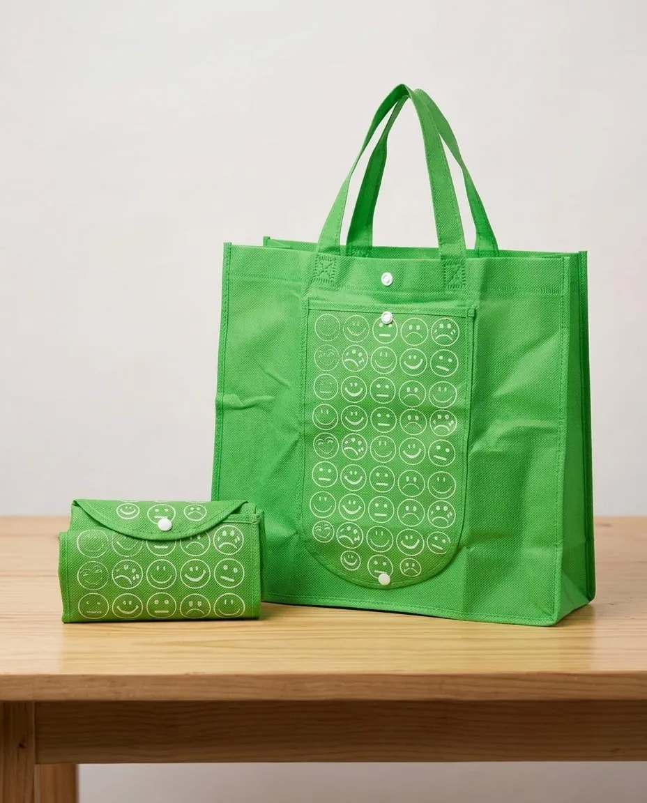 Foldable Reusable Shopping Carry Bag For Everyday Use - Green