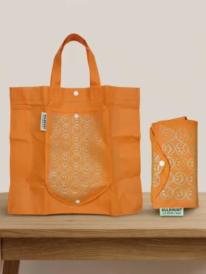 Foldable Reusable Shopping Carry Bag For Everyday Use - Orange