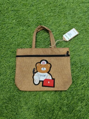 Women's everyday carry handbag made with jute - Teddy Design