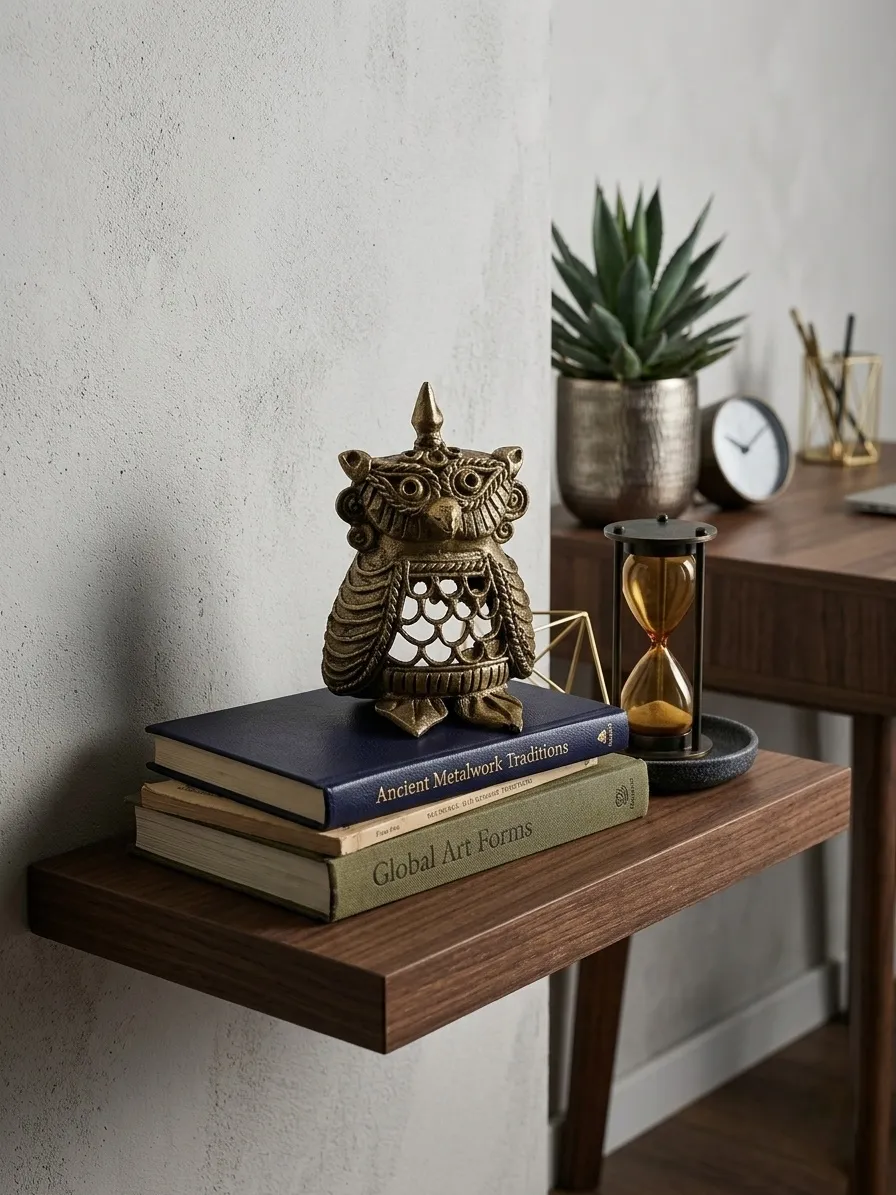 Decorative Metal Owl Figurine - Image 2