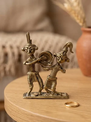 Metal Folk Dancing Figurine Pair