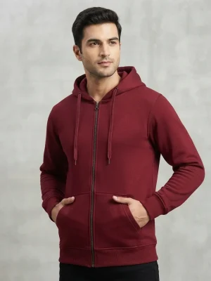 Urban Mens Zip Hoodie - Organic Maroon