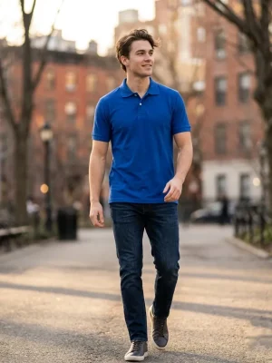 Mens Regular Fit Polo Tshirt - Blue