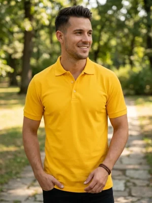 Mens Regular Fit Polo Tshirt - Yellow