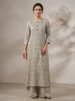 Comfortable Single Piece Women's Kurti for Everyday & Occasional Use - Off White