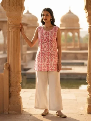 Comfortable Single Piece Women's Kurti for Everyday & Occasional Use - Pink