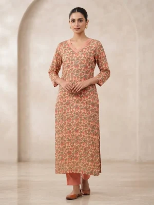 Comfortable Single Piece Women's Kurti for Everyday & Occasional Use  - Traditional Jaal Print