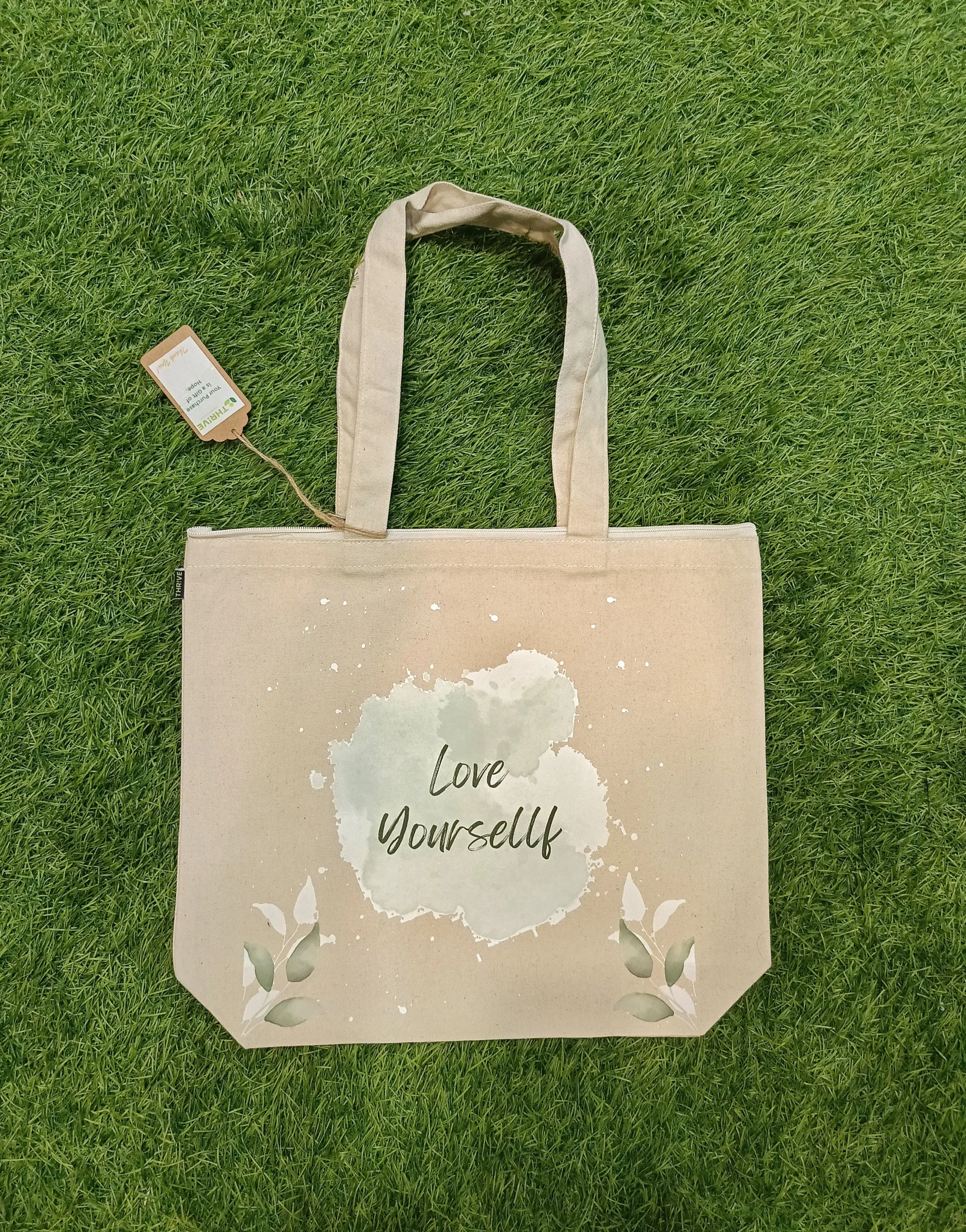 Women's everyday carry sidebag with printed theme - Love Yourself