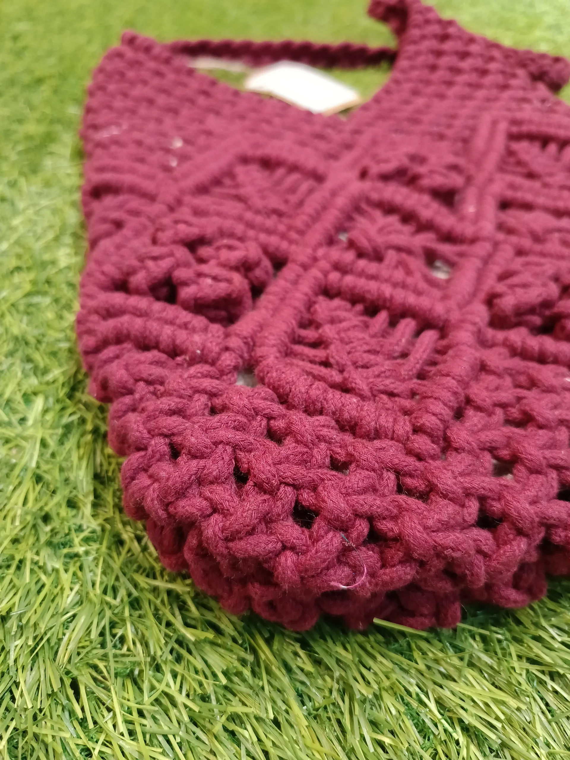 Women's everyday carry sidebag made with cotton - Maroon - Image 2