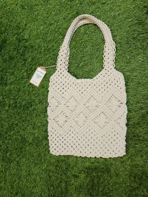 Women's Cotton everyday carry cotton sidebag - White