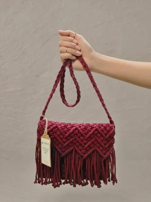 Women's Cotton Sling Bag for Everyday Use, Travel & Casual Outings - Rose Pink
