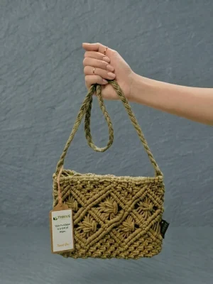 Women's Cotton Sling Bag for Everyday Use, Travel & Casual Outings - Olive