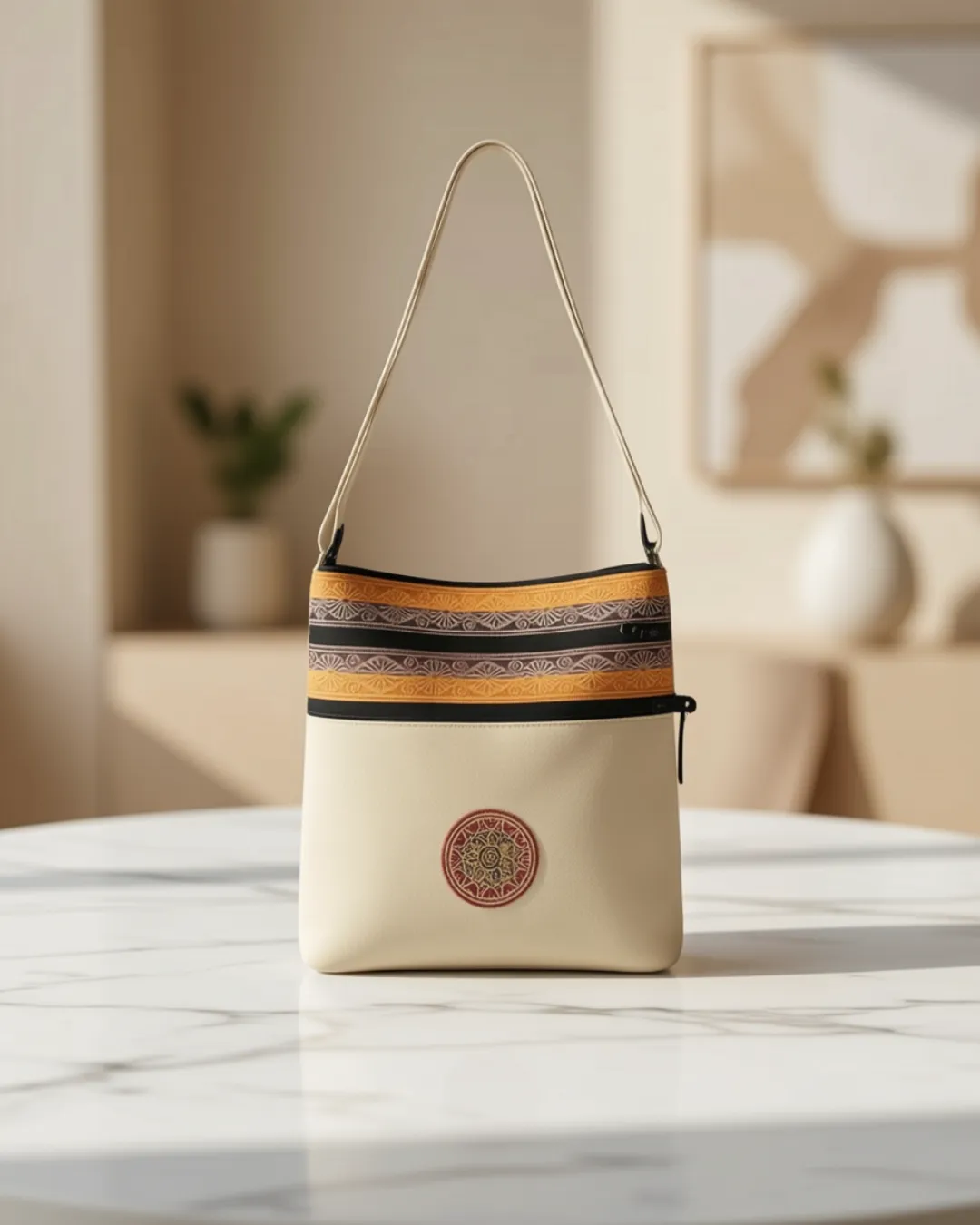 Elegant Women's Leather & Rexine Handbag for Everyday Style and Comfort - White - Image 2