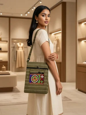 Handcrafted Women's Jute Handbag for Everyday, Shopping & Casual Outings - Olive Green