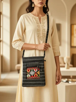 Handcrafted Women's Jute Handbag for Everyday, Shopping & Casual Outings - Black