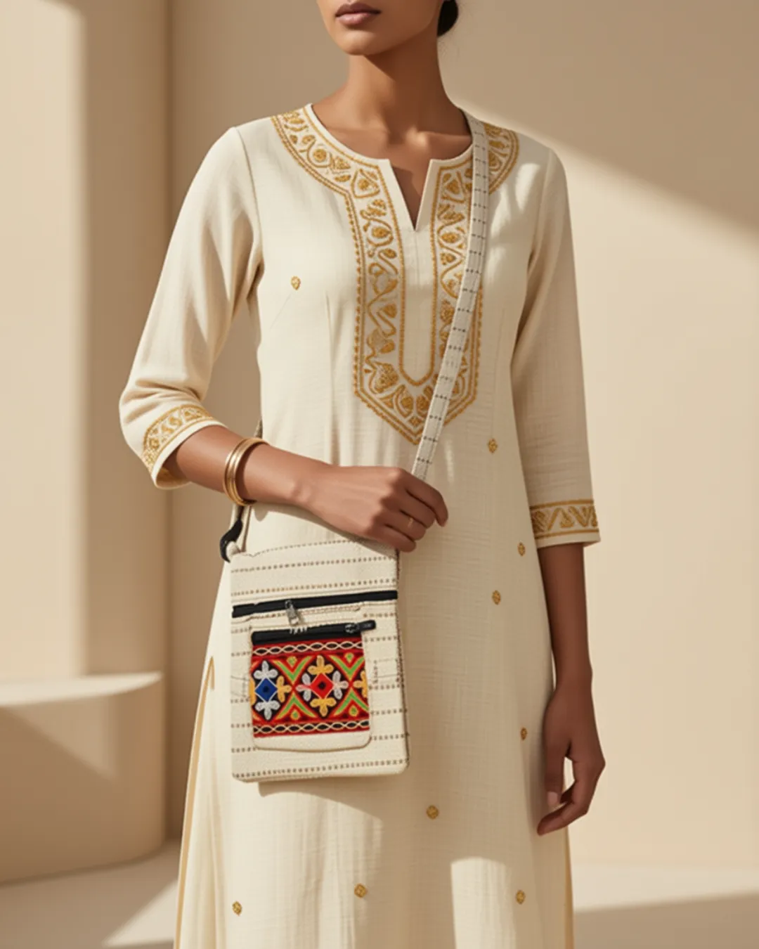 Handcrafted Women's Jute Handbag for Everyday, Shopping & Casual Outings - Dotted White