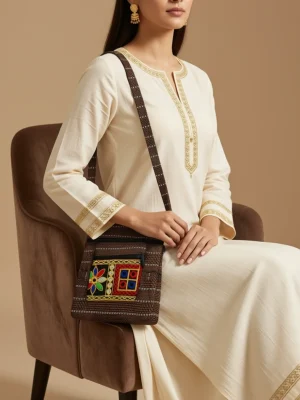 Handcrafted Women's Jute Handbag for Everyday, Shopping & Casual Outings - Bronze Brown