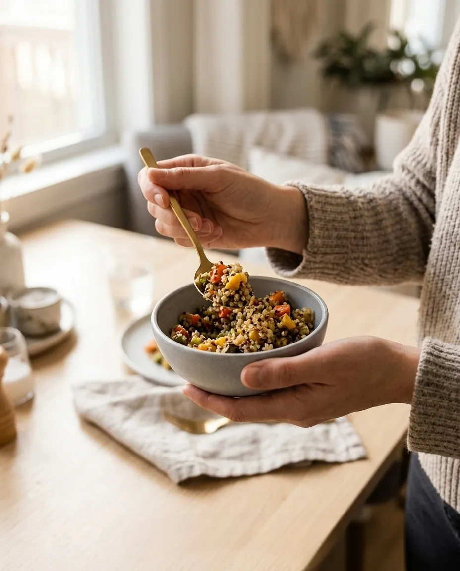Eco-Friendly Rice Husk Serving Bowl - Rounded Design - Gray - Image 2