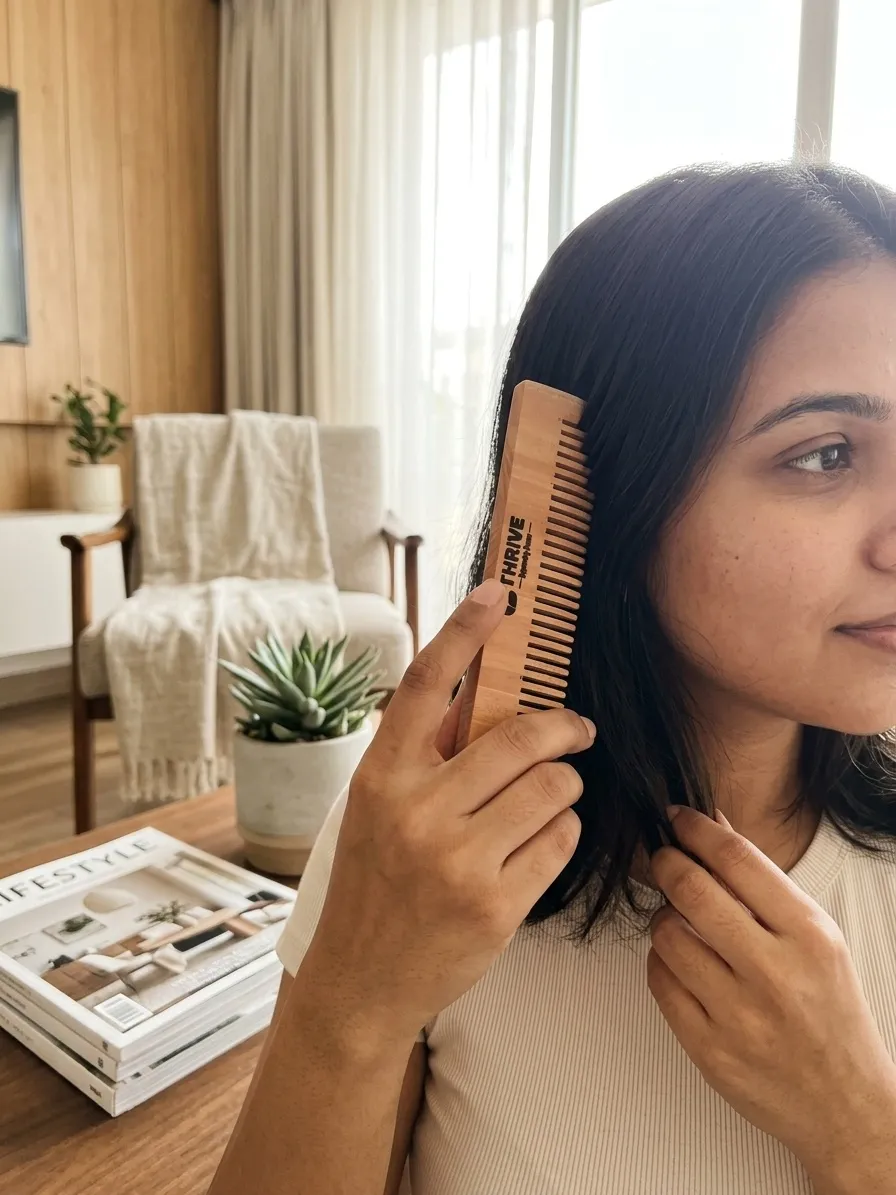 Natural Wooden Hair Comb for Daily Use - Image 2