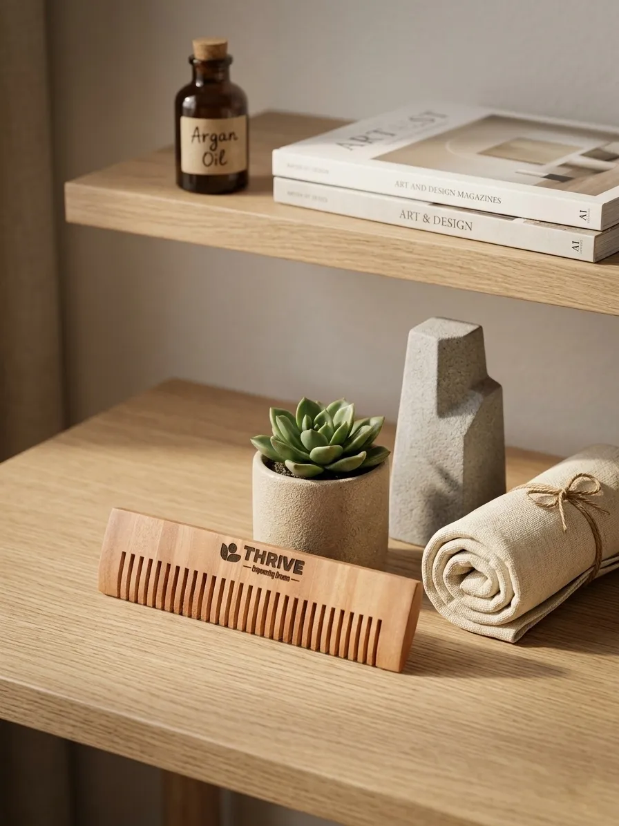 Natural Wooden Hair Comb for Daily Use - Image 3