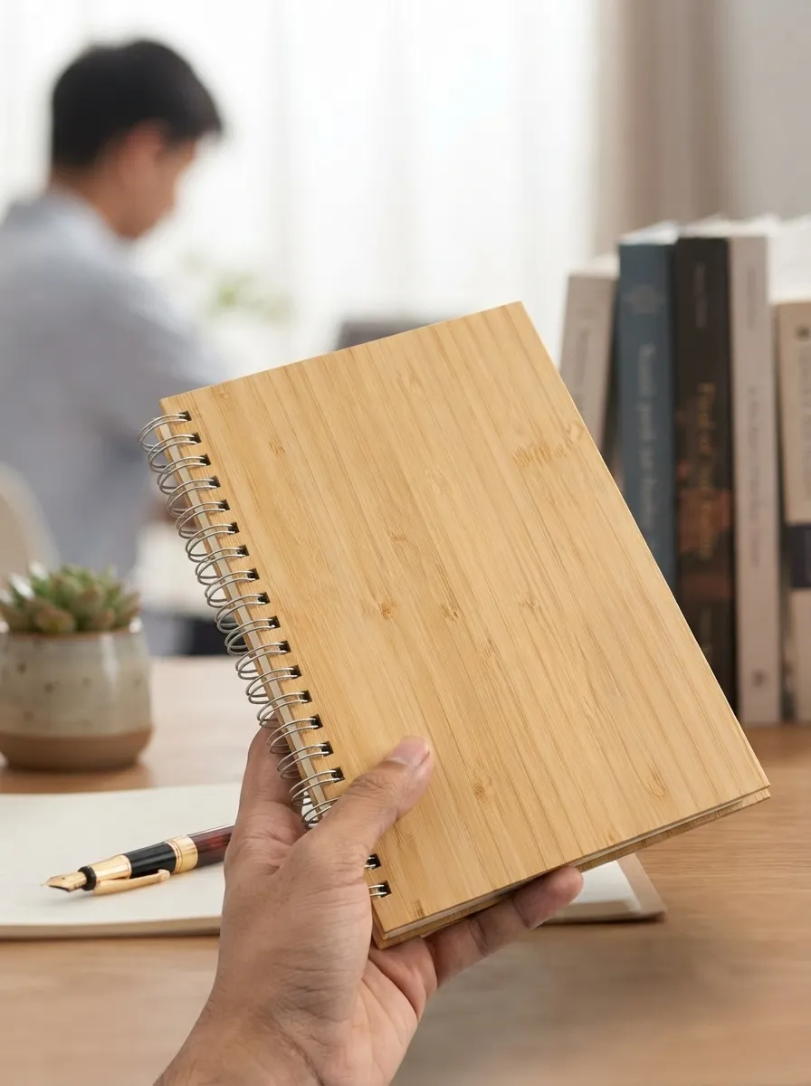 Bamboo Cover Spiral Notebook - Image 2