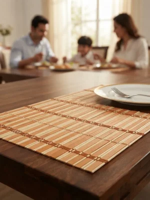 Natural Bamboo Table Mat For Everyday Dining Use