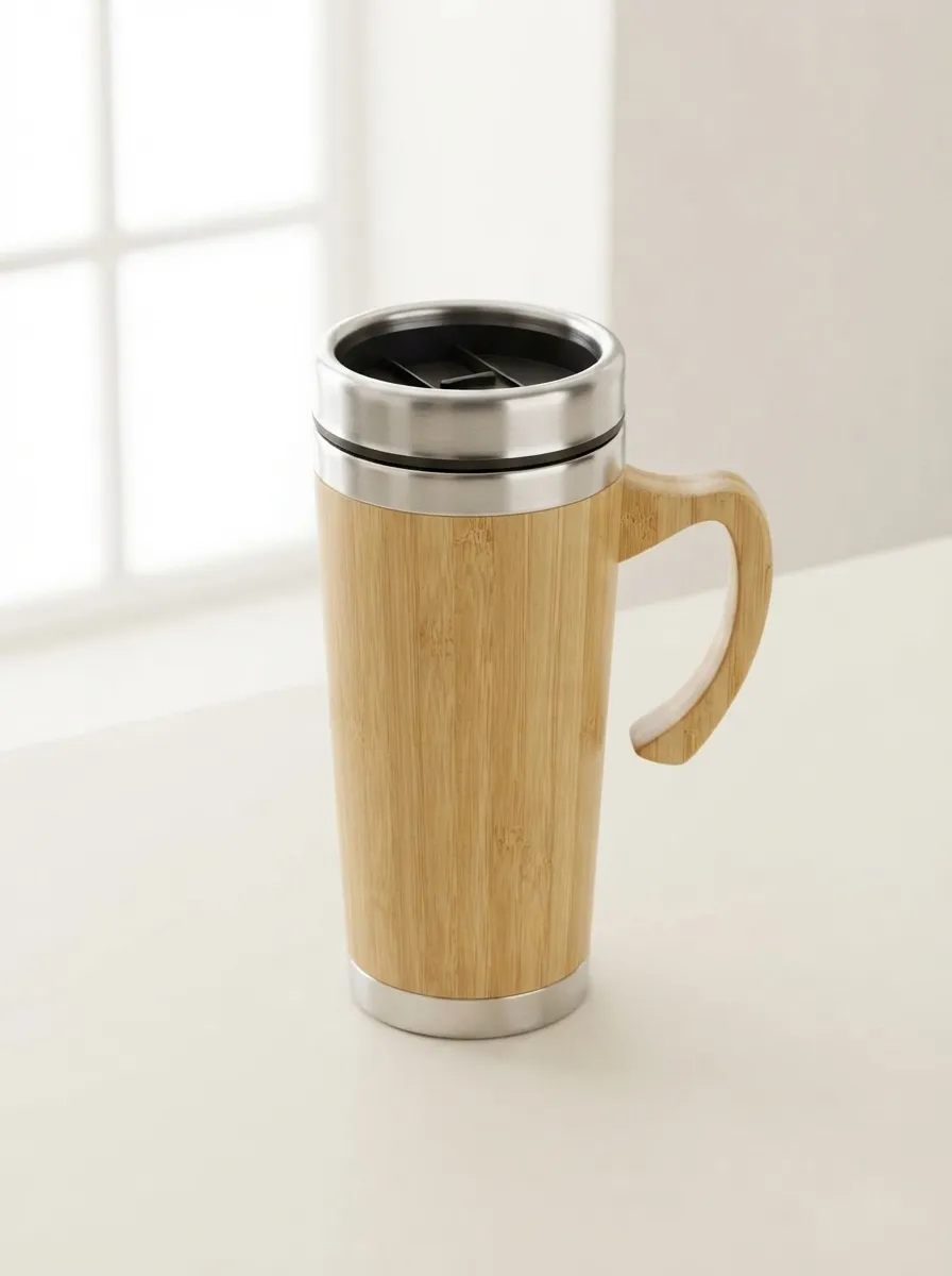Bamboo Travel Mug with Stainless Steel Interior