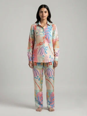 Women's Premium Premium Rayon Cord Set - Shirt Pant Combo - Premium Floral