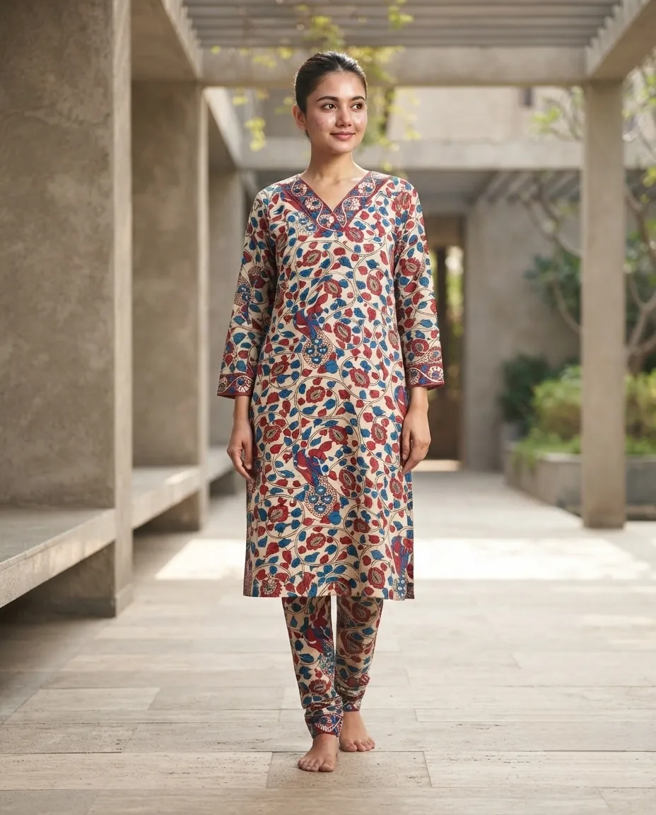 Women's Premium Premium Rayon Cord Set - Shirt Pant Combo - Multicolor Pattern - Image 2