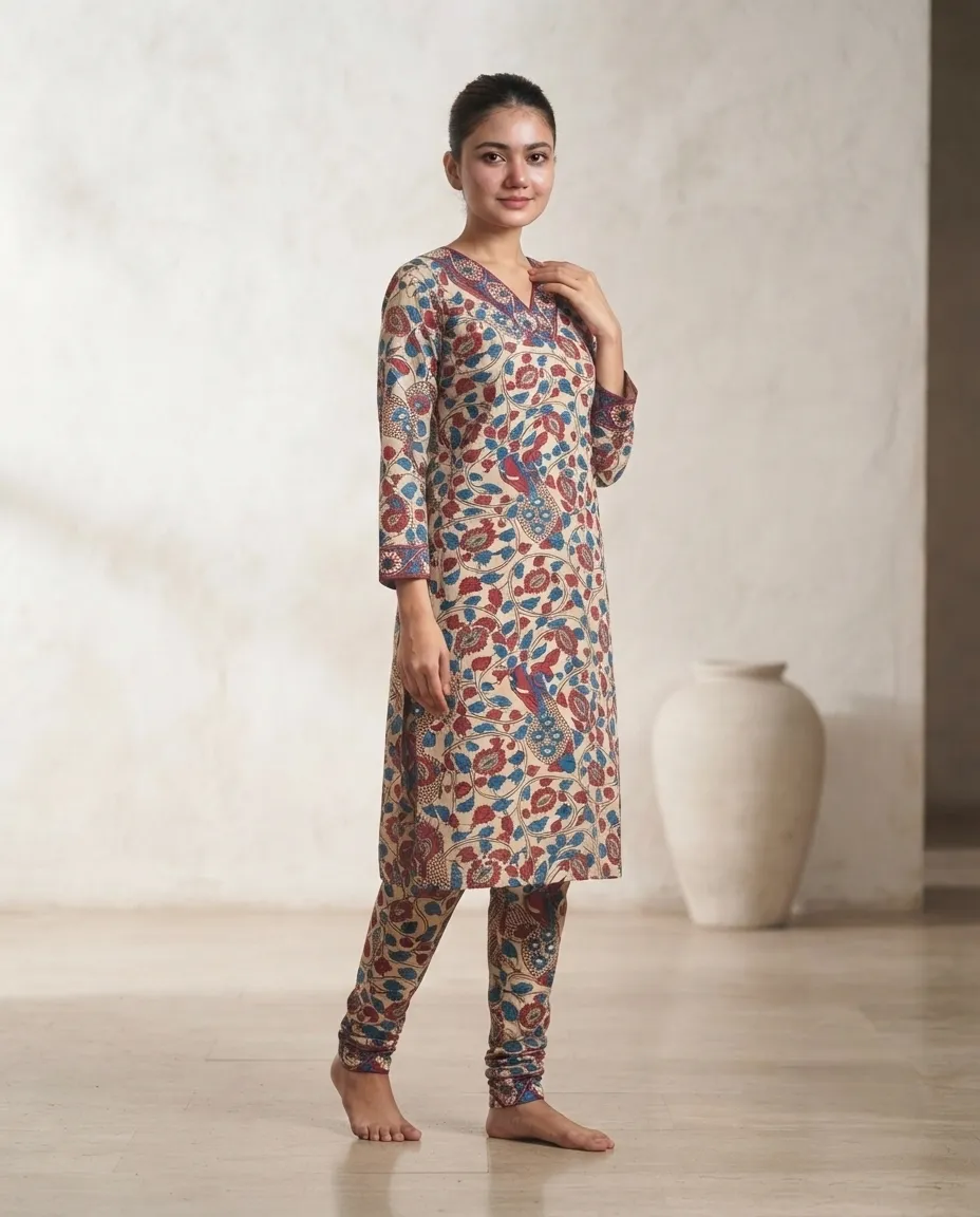 Women's Premium Premium Rayon Cord Set - Shirt Pant Combo - Multicolor Pattern - Image 3