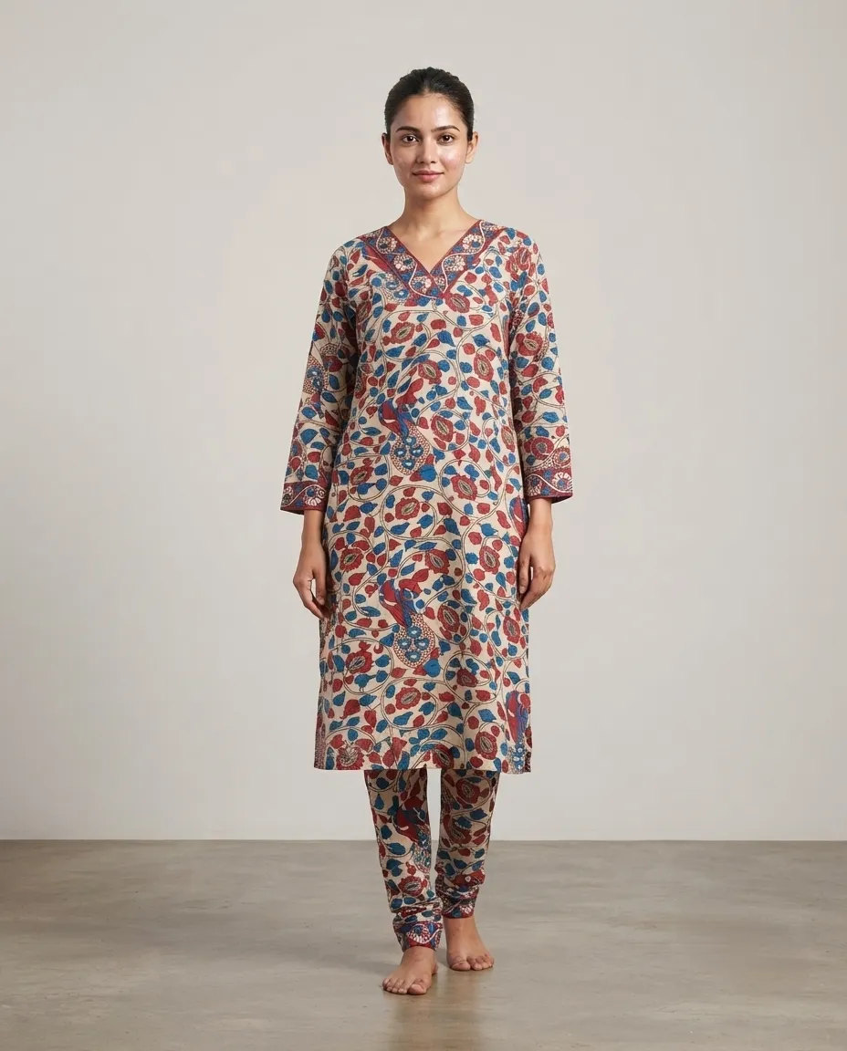 Women's Premium Premium Rayon Cord Set - Shirt Pant Combo - Multicolor Pattern