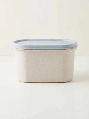 Rectangular Food Storage Box with Blue Lid