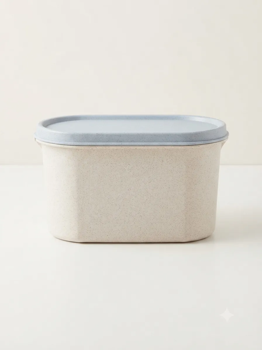 Rectangular Food Storage Box with Blue Lid