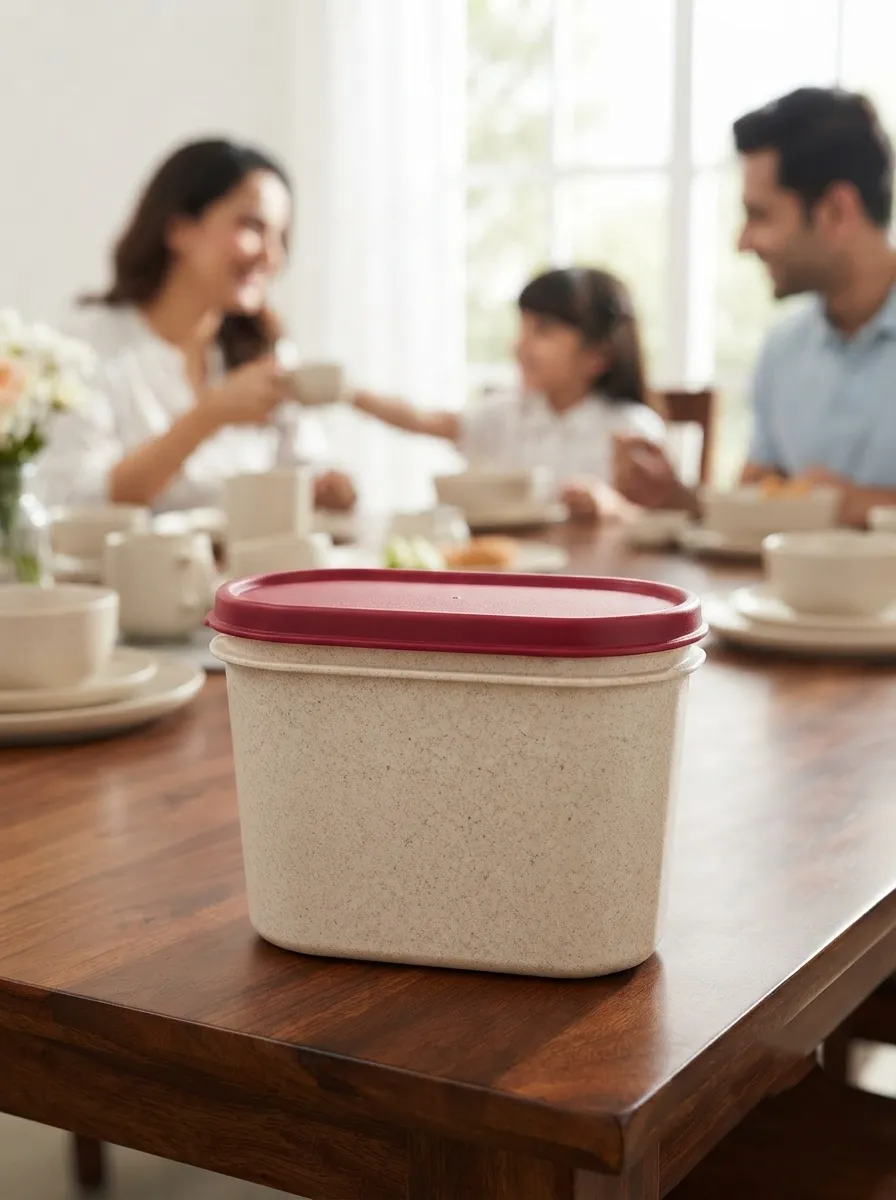 Rectangular Food Storage Box with Red Lid - Image 2
