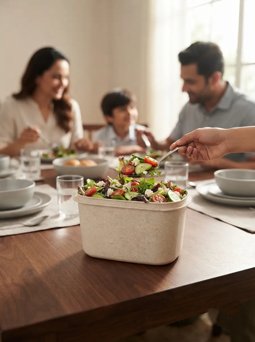Rectangular Food Storage Box with Red Lid - Image 3