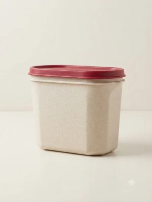 Rectangular Food Storage Box with Red Lid