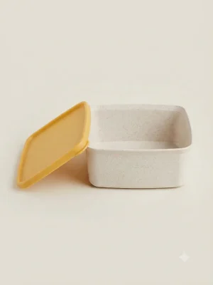 Rectangular Kitchen Mini Storage Box with Yellow Lid